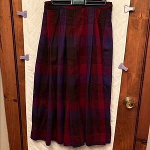 Vintage Perry Ellis Portfolio Plaid Wool Skirt